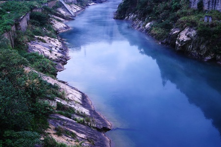 River landscape in hunan province of Chinaの写真素材