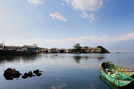 Lake landscape in Dali, Yunnan province of Chinaの写真素材