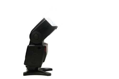 Camera flash isolated on white backgroundの写真素材