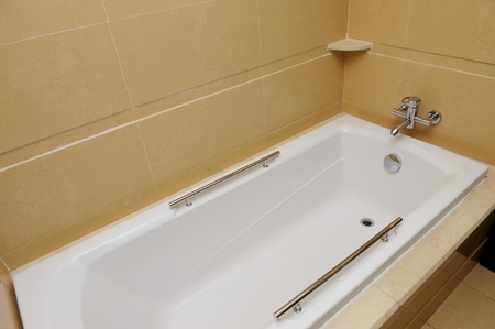 Modern bathtub in the bathroom