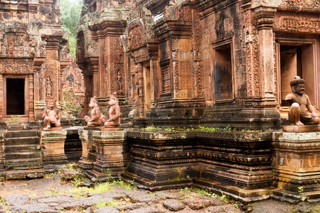 Banteay Srei temple in the Angkor Area, Siem Reap, Cambodiaの写真素材