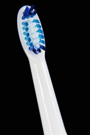 Toothbrush isolated on black backgroundの写真素材