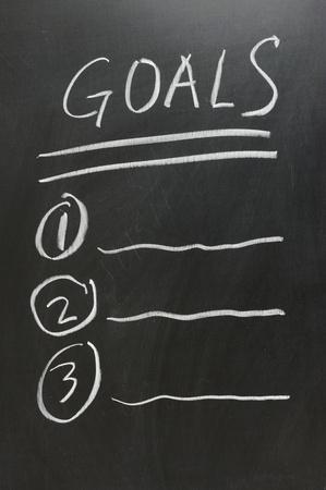 Chalkboard drawing - Goals list conceptの写真素材