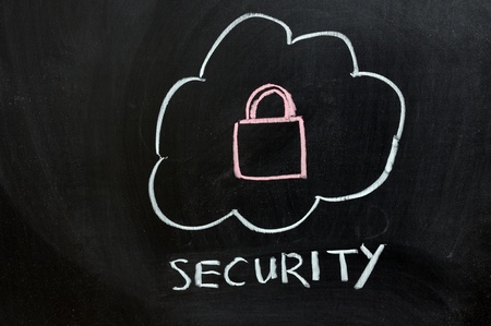 Chalk drawing - Security of cloud serviceの写真素材