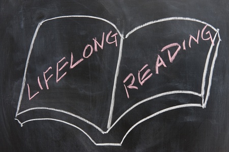 Chalkboard image - concept of lifelong reading habitの写真素材