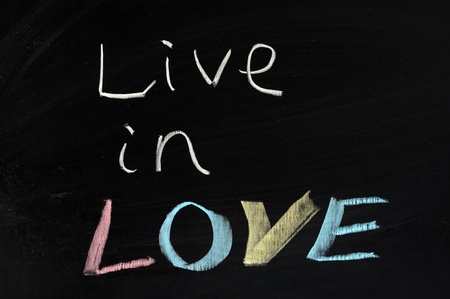 Chalk drawing - Live in loveの写真素材
