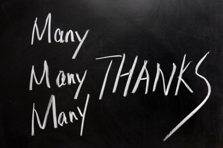 Chalk drawing - Many thanksの写真素材