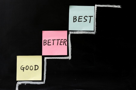 Chalk drawing - Good, better or bestの写真素材