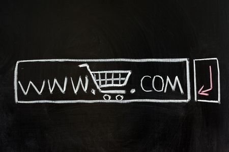 Chalk drawing - Visiting e-business websiteの写真素材