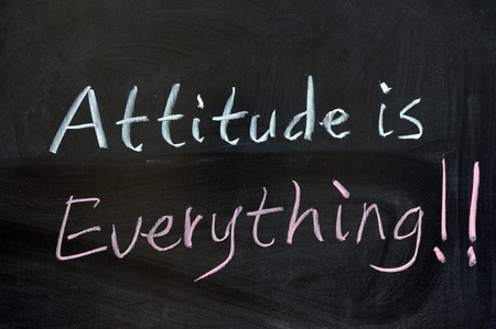 Chalk drawing - Attitude is everythingの写真素材