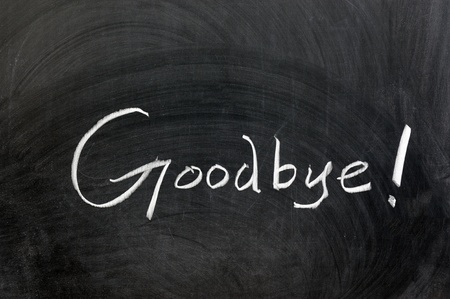 Chalk drawing - Goodbye word written on chalkboard