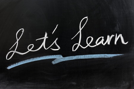 Let us learn words written on chalkboard