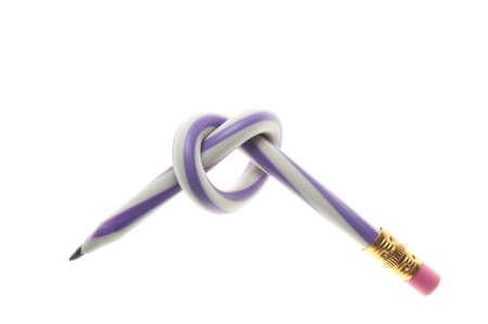 Twisted pencil isolated on white backgroundの写真素材