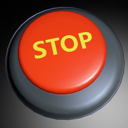Stop word on 3D rendered button