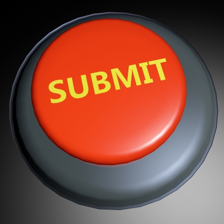 Submit word on 3D rendered buttonの写真素材