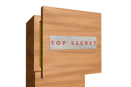 3D rendered image of drawer with top secret documentsの写真素材