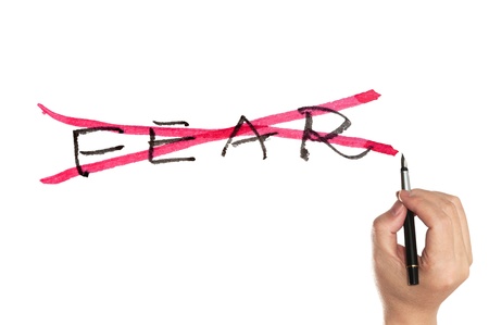 No fear concept written on white paperの写真素材