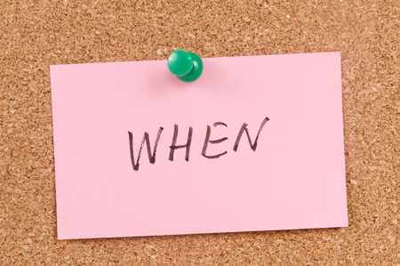 When word written on paper and pinned on cork boardの写真素材