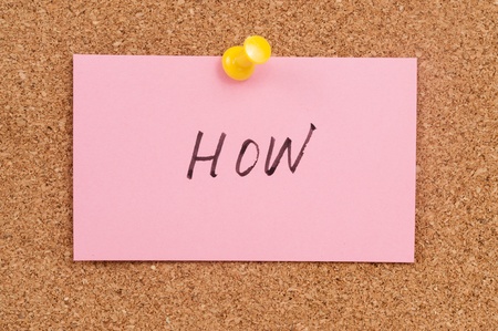 How word written on paper and pinned on cork boardの写真素材