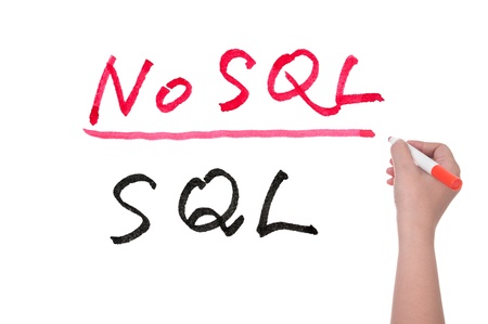 SQL or NoSQL words written on white board, Big data conceptの写真素材