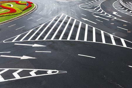 Marks on the road from high angle viewの写真素材