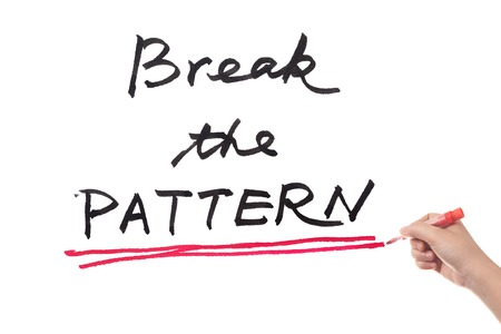 Break the pattern words written on white boardの写真素材