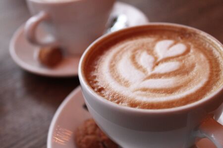 cup with creamy cappuccino