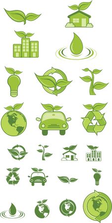 Green Icons and symbol. のイラスト素材