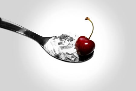 Cherry on the spoonの写真素材
