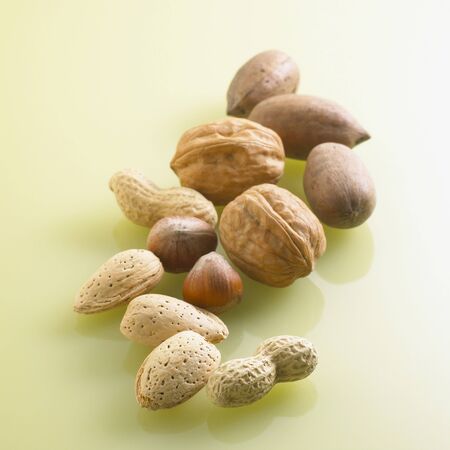 Assorted Nuts in Shellの写真素材