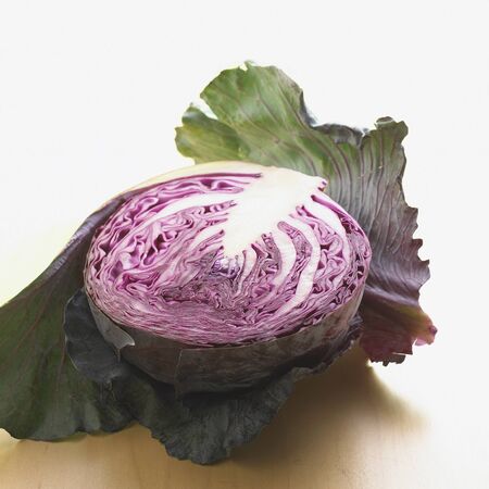 Halved Red Cabbageの写真素材