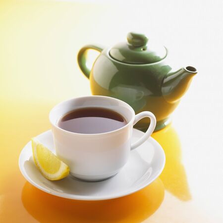 Cup of Tea and Teapotの写真素材