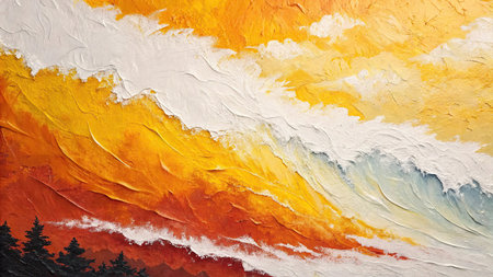 Colorful abstract background. Oil painting on canvas. Fragment of artwork.の素材