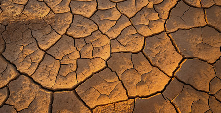 Dry cracked earth background. Global warming, climate change concept.の素材