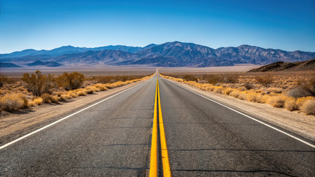 Road in Death Valley National Park, California, United States of Americaの素材
