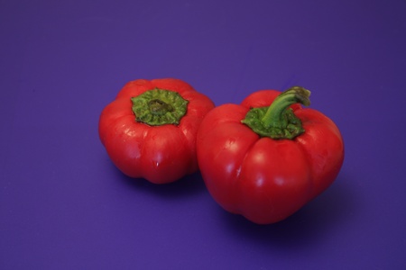 Red paprika isolated on white backgroundの写真素材