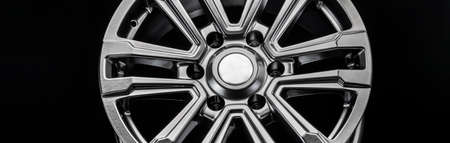 new alloy wheels for off-road vehicles in matte grey. long layout conceptの写真素材