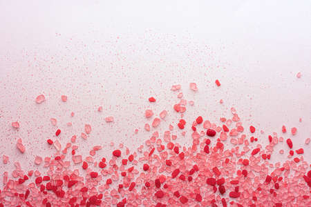 red salt crystals depicting the spray of the sea and waves
