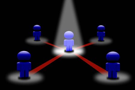 Image of network icon with spot lightの写真素材