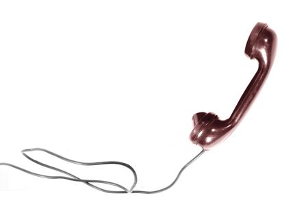 Image of old telephone and cable hang upの写真素材