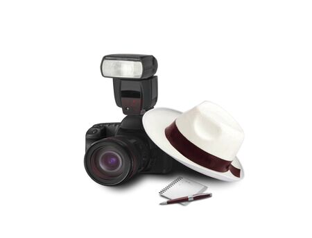 Image of reporter tools to report the latest in newsの写真素材