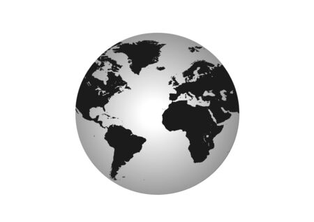 Image of globe in black and white over whiteの写真素材