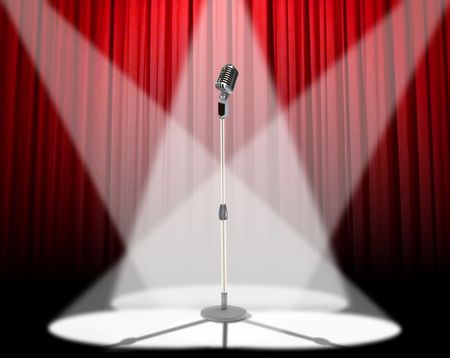 Microphone spotlightの写真素材