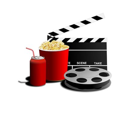 movie and popcornの写真素材