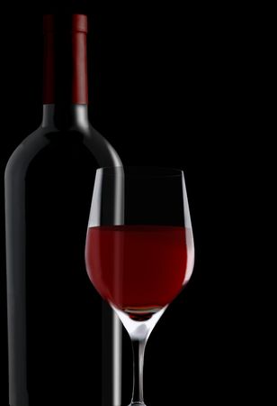 red wine glass & bottleの写真素材