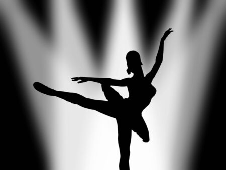 ballet dancer with spotlightの写真素材