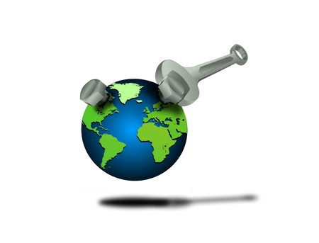 Fixing the worldの写真素材
