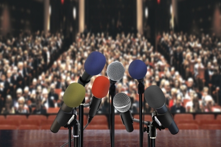 Speech in the hallの写真素材