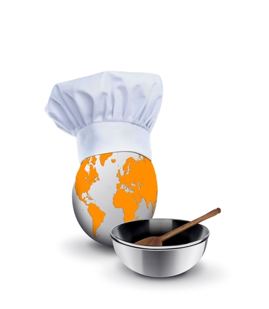 World Class Chef with Spatula and Bowlの写真素材