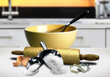 Baking cake preparation in the kitchen